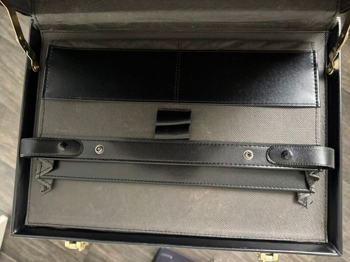 Black Hard Shell Briefcase - Dual Combination Locks & Expandable Storage