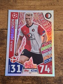Topps Match Attax, Champions League 2017-18, #359, Nikolai Jorgensen, Hot Shot - free standard postage