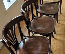 Set of 4 Bentwood Chairs Fameg Bistro Fan