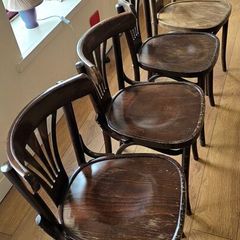 Set of 4 Bentwood Chairs Fameg Bistro Fan