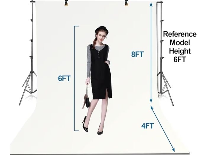 White Backdrop with Stand, 8.5x10ft 2.6x3m Photography Background Support Kit with 10x12ft (3x3.6m Screen for Portrait, Video, Shooting, Photo, Studio