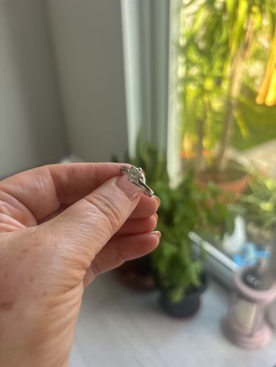 White gold beautiful ring Size N