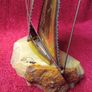 Vintage 1970's Sculpture Brass /  Metal Sailboat On Onyx Stone Base -Signed DeMott Image 7