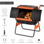 200L Dual Chamber Rotating Compost Bin Garden Composter Tumbler Outdoor Composting Drum with Crank Handle Image 2