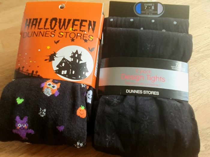 Halloween New with Tags Great 3 Themed Girls Tights Age 7 to 8 Yrs