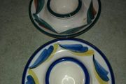 Set of 2 Jersey pottery candles holder.