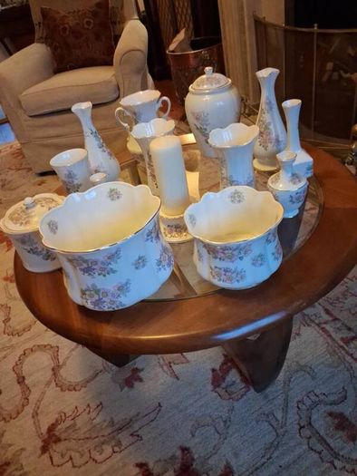 Royal Tara Vintage Pink Floral China Collection of 14 Pieces