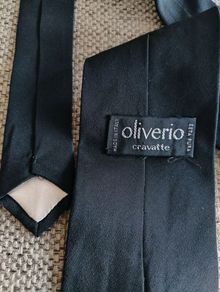 Oliverio black silk tie made in Italy in very good condition with no issues FREE STANDARD POSTAGE INCLUDED