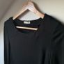 Whistles Black Viscose Wool Belted Dress - UK 8 Image 2