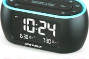 Bedside Alarm Clock Radio with 7 Color Night Light,Dual Alarm, Snooze, Dimmer, USB Charger, Nap Timer, Digital Alarm Clock with FM Radio and Auto-Off Timer,Mains Powered with Battery Backup