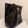 River Island Black Patent Tote Bag Image 4