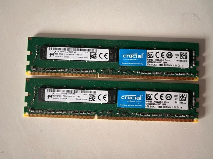 Crucial 16gb 2x8gb Ddr3 1866mhz ram Untested