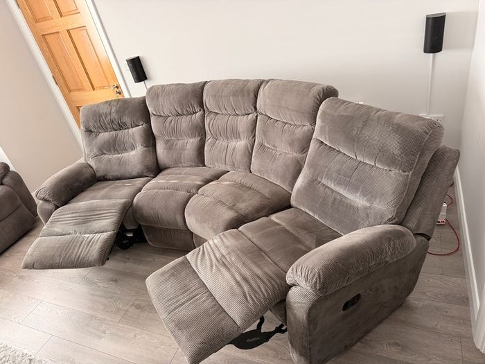 DFS 4 Seater Manual Reclining Sofa + Matching Storage Footstool