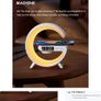 Portable Wireless Charger With Led Ambience Light, Alarm Clock, Music Speaker, For Mobile Phone Image 6