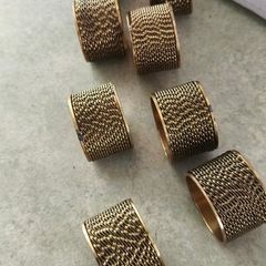 Vintage Copper Brass Gold Braided Napkin Rings Set Of 8