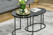 Marble-Effect Nest of Tables - Black/White