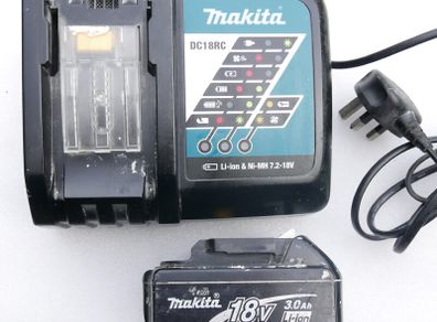 Makita DC18RC 7.2V-18V Li-ion Battery Charger and Battery