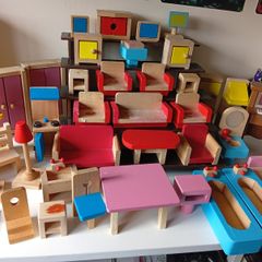 Job Lot Of Used Dolls House Furniture Needs Cleaning Tlc Etc