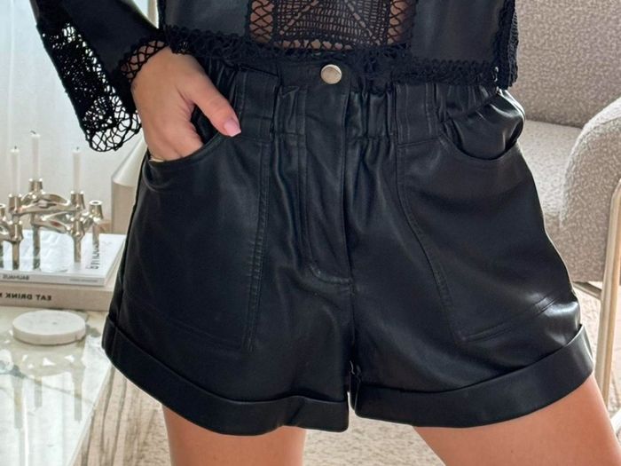 River Island leather shorts
