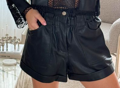 River Island leather shorts