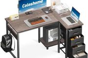 Corner Desk with Drawers 100x70 cm, Grey