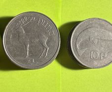 vintage pre-Euro Irish decimal coins
