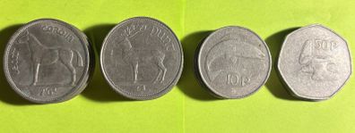 vintage pre-Euro Irish decimal coins
