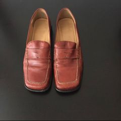 Women's real leather white Tamaris EUR39 and brown leather flat shoes loafers moccasins size EUR40