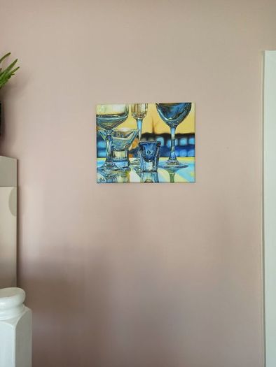Hand-painted glass cups painting 'Memories'