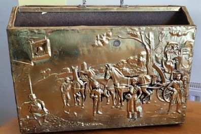Antique Ornate Quality Brass Newspaper Stand