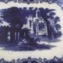 a large antique meat platter called flow blue date 1850 Image 2