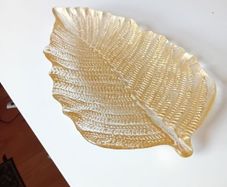 Large Glass Decorative Leaf Plate or Bowl
