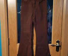 Brown stretchy flared jeans, Size XS / 6