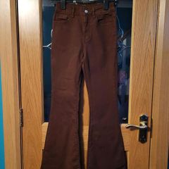 Brown stretchy flared jeans, Size XS / 6