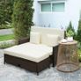Rattan Sun Lounger 2 Seater Day Bed-Brown Image 5