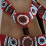 SCHOLL Red Beaded Bogota Cork sandals Sz 39 - Rrp 65 (New) Image 3