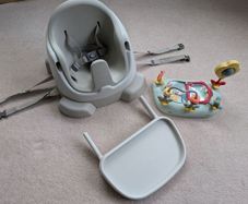Mamas & Papas 3-in-1 Floor and Booster Seat with Activity Tray Pebble Grey