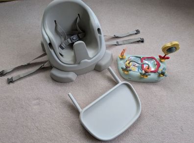 Mamas & Papas 3-in-1 Floor and Booster Seat with Activity Tray Pebble Grey