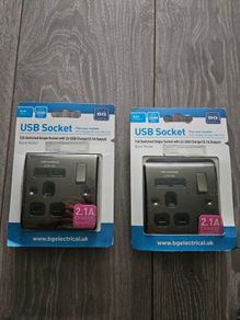 BN single black nickel sockets with usb charger