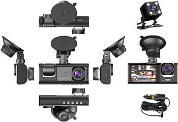 Dash Cam Front Rear Inside Cab Car IR Night Vision Loop Recording & 2" IPS Screen 1080P Taxi Van Mini bus 3 Camera