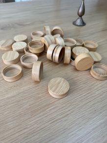 Bamboo spice jar lids - never been used - 32