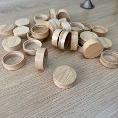 Bamboo spice jar lids - never been used - 32