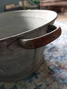 Large Vintage Galvanised Old Tin Bath Tub
