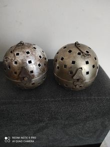 Two vintage silver plated potpourri holders