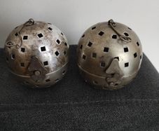 Two vintage silver plated potpourri holders
