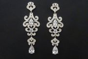 Vintage Style Crystal Dangle Silver Earrings