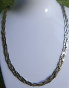 Vintage 925 Sterling Silver 18" Braided Chain Necklace 11.62 grams