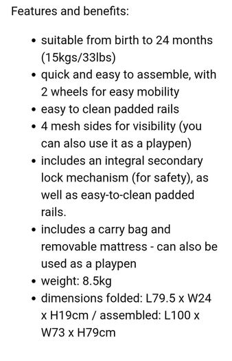 Travel Cot & Mattress