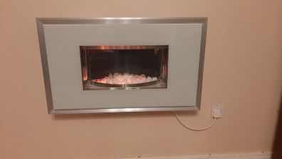 Wood glass cabinet/display with lights, coffee table