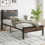 3ft Single Bed Frame with Storage Headboard Image 3